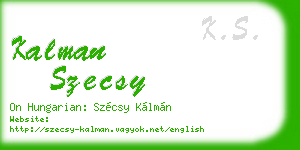 kalman szecsy business card