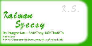kalman szecsy business card